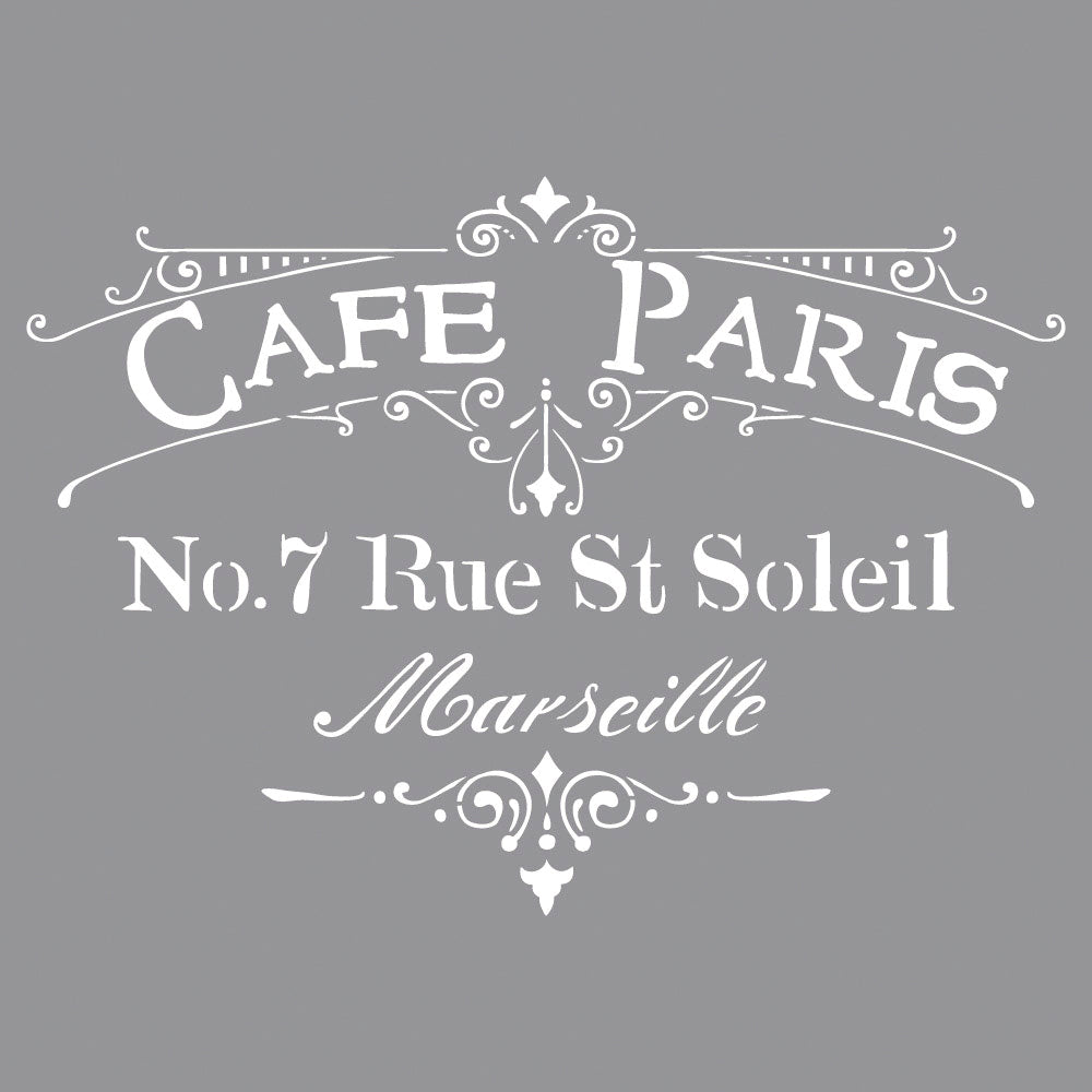 Schablone Schild Cafe Paris Vintage 30,5 x 30,5 cm
