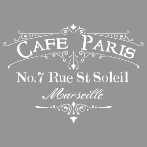 Schablone Schild Cafe Paris Vintage 30,5 x 30,5 cm