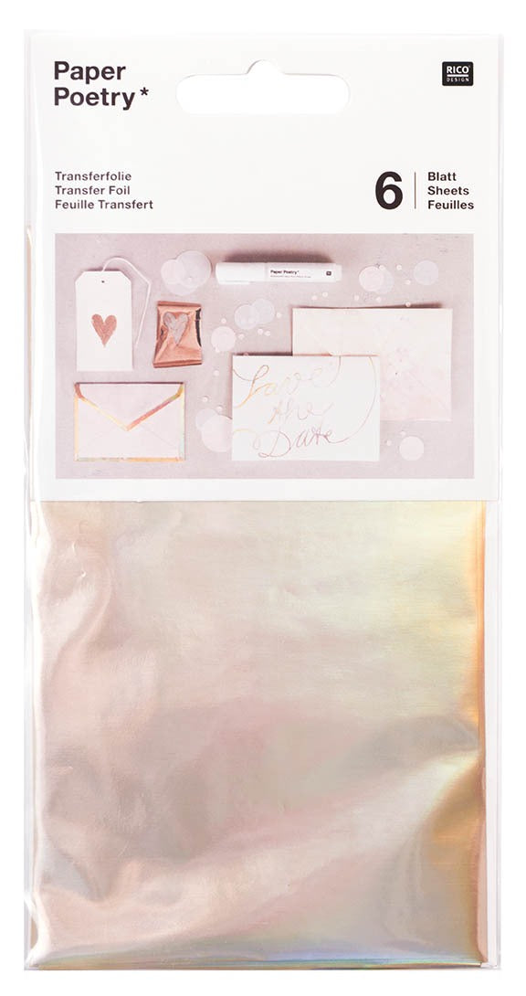 Transferfolie Metallicfolie Dekometall, irisierend, 6 Blatt