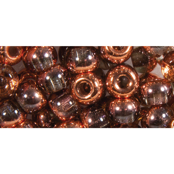 Rocailles Perlen Großloch kupfer metallic 5,5mm 80 Stück