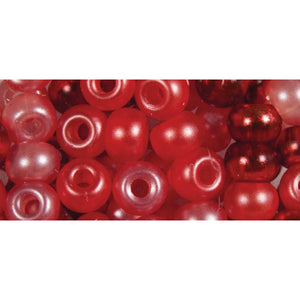 Rocailles Perlen Großloch rot Mix 5,5mm 80 Stück