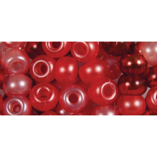 Rocailles Perlen Großloch rot Mix 5,5mm 80 Stück