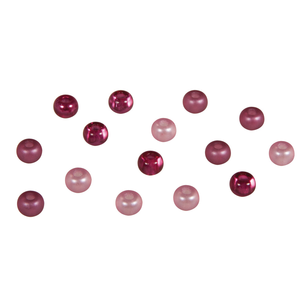 Rocailles Perlen Großloch pink rosa Mix 5,5mm 80 Stück / Dose