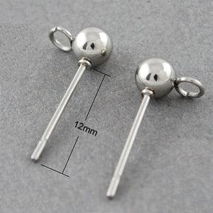 Ohrstecker mit Kugel & Öse Edelstahl 304 non-tarnish 4mm