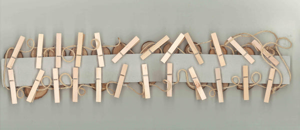 Adventszahlen Holzscheibe mit Holzklammer 1-24