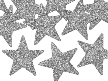 Deko-Sterne Glittersterne Stern silber 5cm 8 Stück