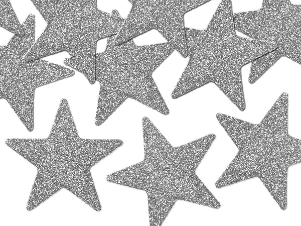 Deko-Sterne Glittersterne Stern silber 5cm 8 Stück