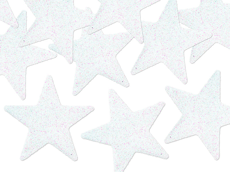 Deko-Sterne Glittersterne Stern weiß 5cm 8 Stück