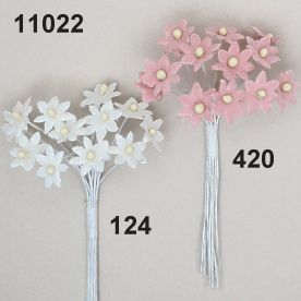 Mini-Velourblüten 12 mm, 12 Stück/Bund