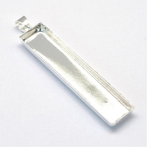 Schmuckkessel Anhänger rechteck lang schmal, 58,5x11x4mm, 2 Stk./Pkg