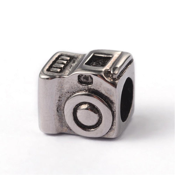 Großlochperle Kamera Edelstahl 316 10x9x8mm 1 Stück
