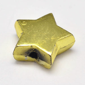 Acrylperlen Stern gold 11x11x4mm 25 Stück/Dose