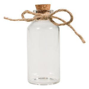Mini Glasfläschchen transparent mit Korkverschluss ø 3cm 7,5cm 35ml