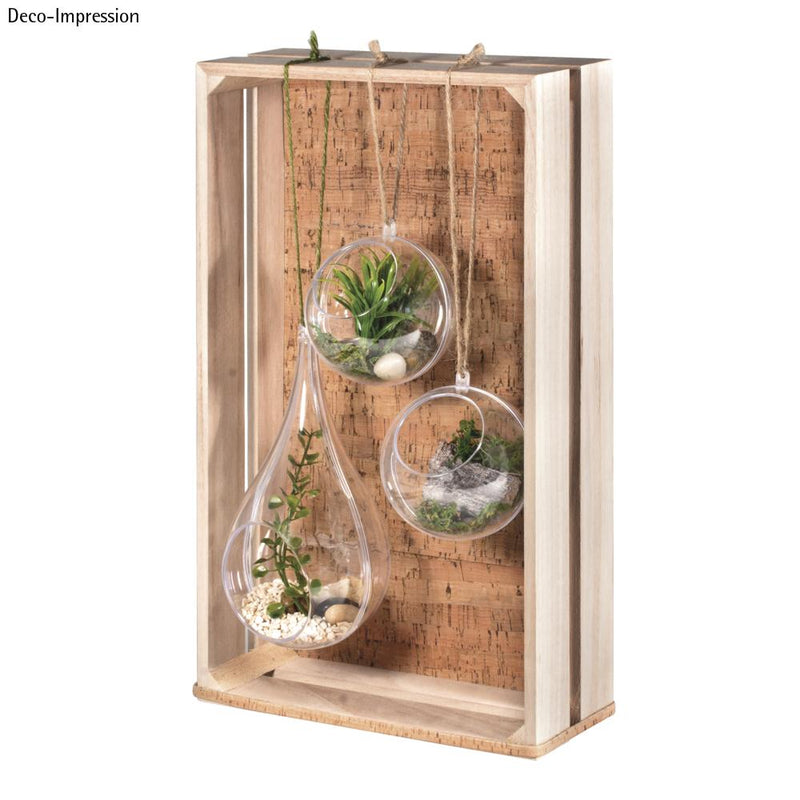 Holzkiste Latten-Optik FSC Mix Credit 35,5x20,3x8,4cm + 2 Wandhaken