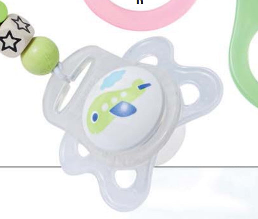 Schnulli Silikonring für Schnullerketten, 5 verschiedene Farben