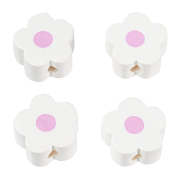 Schnulli Blümchen Holzperlen 16x8mm 4 Stück / Packung 13 verschiedene Farben