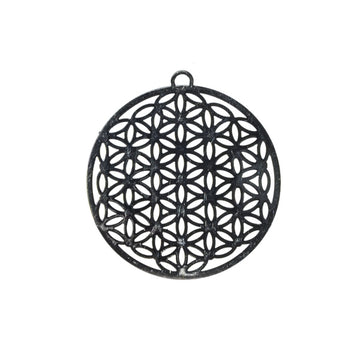 Metallanhänger Blume des Lebens silberfärbig 31mm