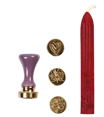 Siegel-Set Ziersiegel, D: 18 mm, Herz, Klee, Schmetterling, 1Set