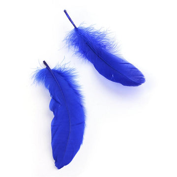 Indianerfedern royalblau, 14-21 cm lang, 20 Stück, Gänsefedern (15-37mm breit) Dekofedern Bastelfedern