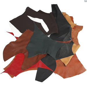 Echtleder Lederflecken Lederreste Sortierte Farben, 500g