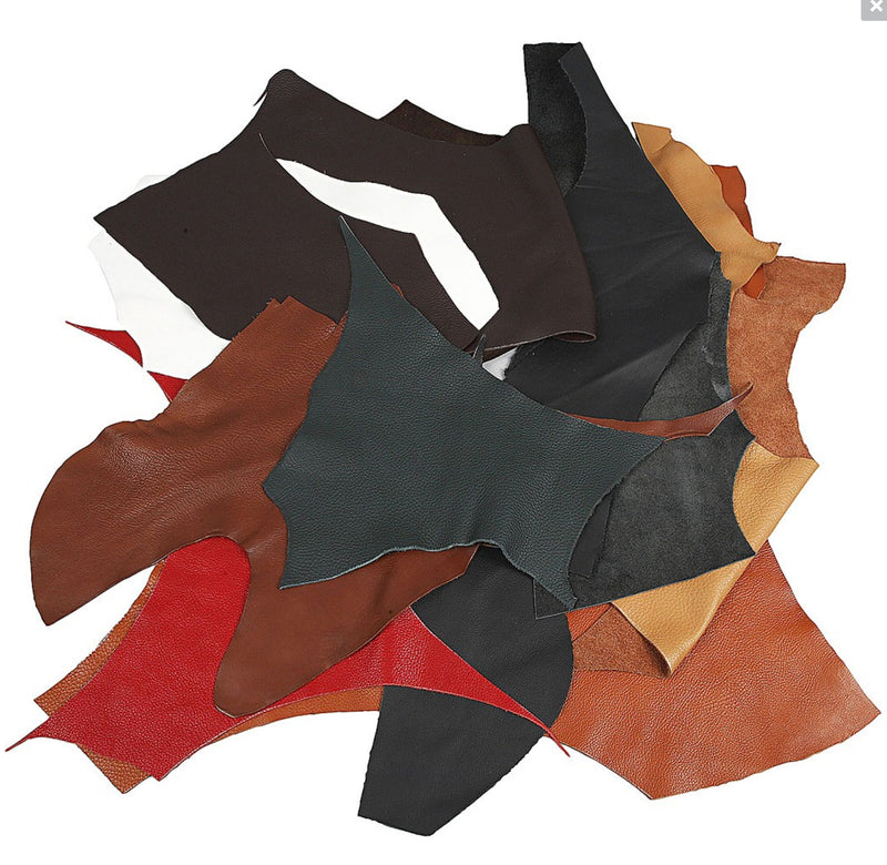 Echtleder Lederflecken Lederreste Sortierte Farben, 500g