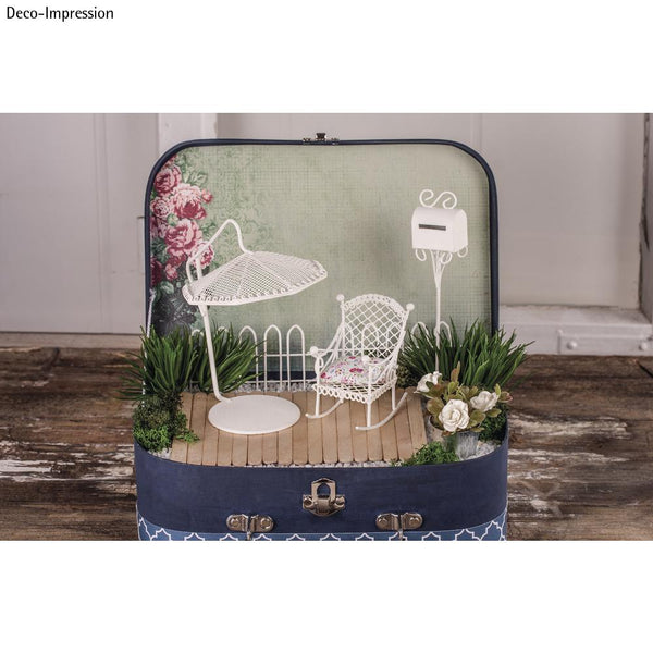 Pappmaché Koffer 100%FSC Recycled mit Metall-Griff braun 18x12x6,5cm