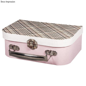 Pappmaché Koffer 100%FSC Recycled mit Metall-Griff braun 18x12x6,5cm