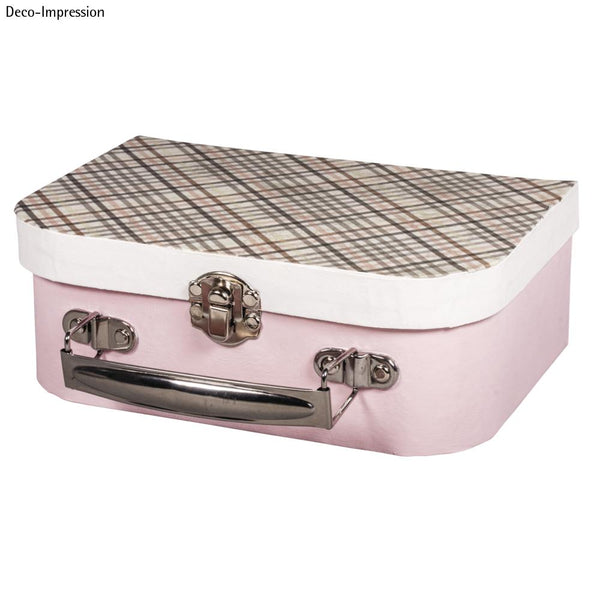 Pappmaché Koffer 100%FSC Recycled mit Metall-Griff braun 18x12x6,5cm