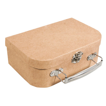Pappmaché Koffer 100%FSC Recycled mit Metall-Griff braun 18x12x6,5cm