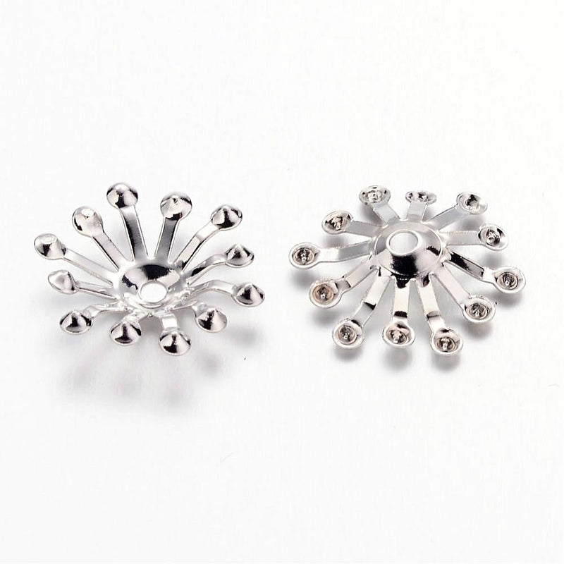 Perlkappe Metall Strahlen, 12mm, 10 Stück