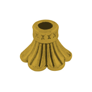 Perlkappe Tulpe antikgold geprägt 10mm 10 Stück