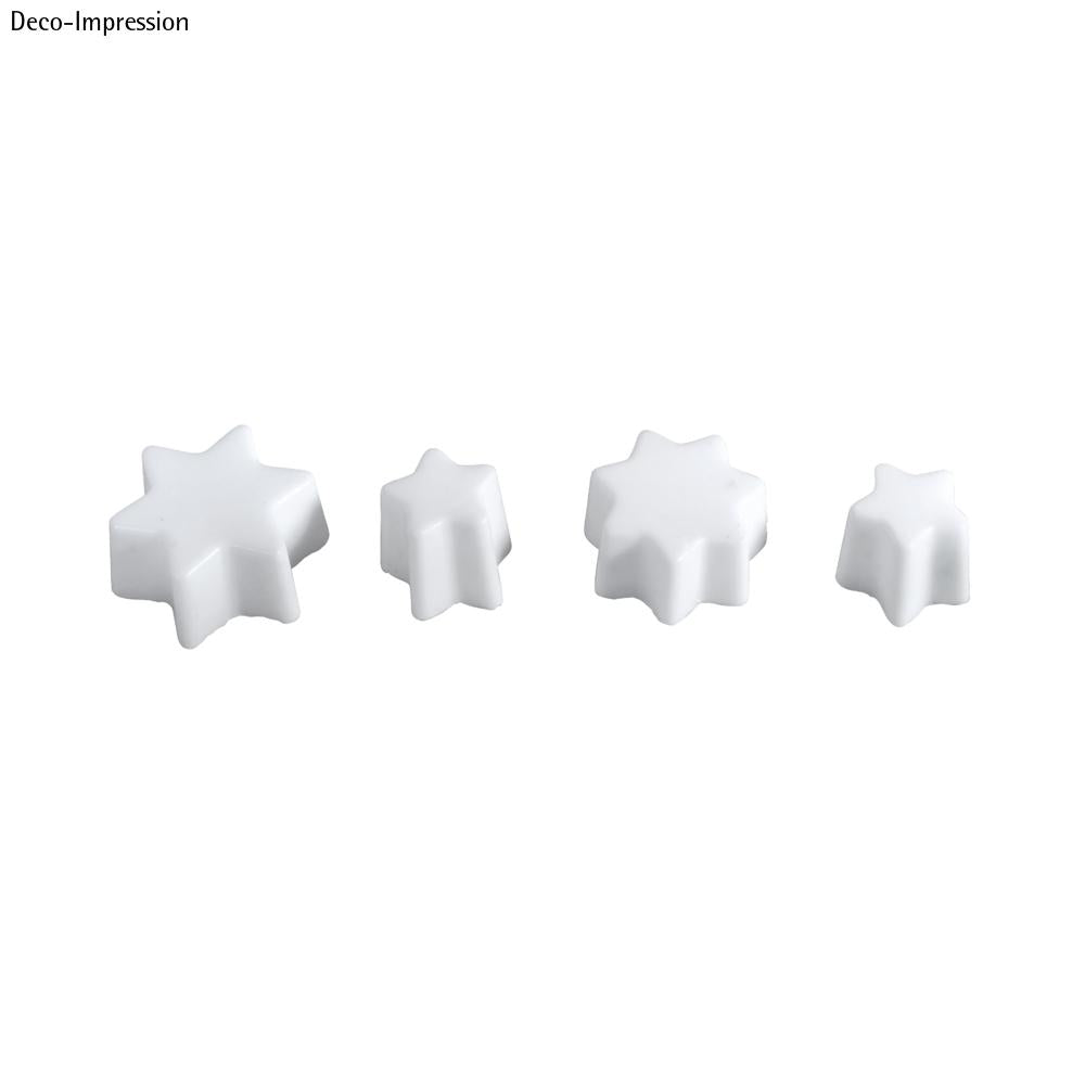 Gießform Sterne 6-zackig PET-Kunststoff Tiefe 3cm 4 teilig