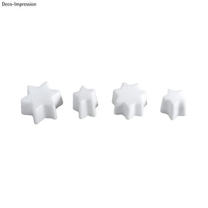 Gießform Sterne 6-zackig PET-Kunststoff Tiefe 3cm 4 teilig