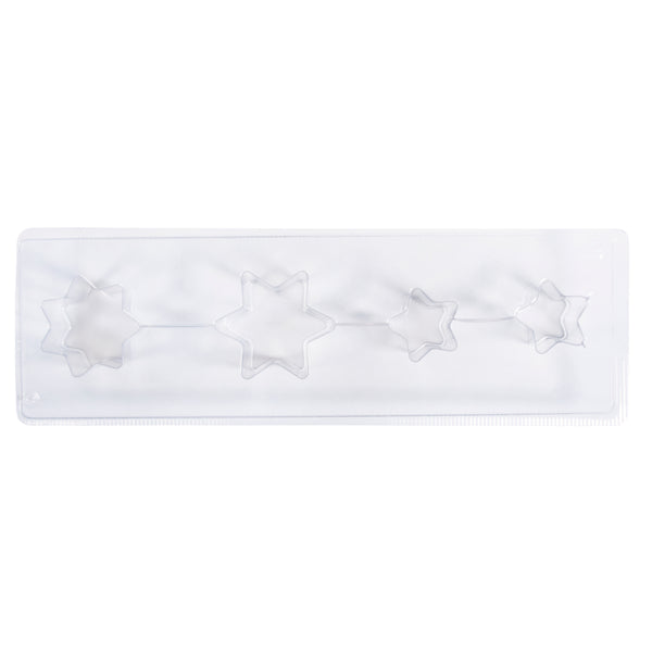 Gießform Sterne 6-zackig PET-Kunststoff Tiefe 3cm 4 teilig
