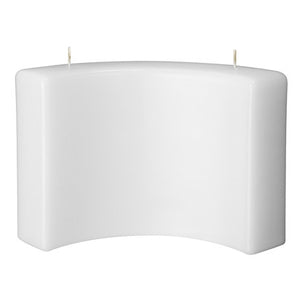 Kerzerohling Bogen weiß mit 2 Dochten 150/240/45 mm