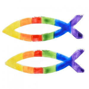 Verzierwachs Fische bunt 48x19mm 2 Stück/Packung