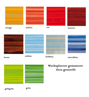 Verzier-Wachsplatten ZERA gestreift handbemalt 200x100x0,5mm 1 Stück
