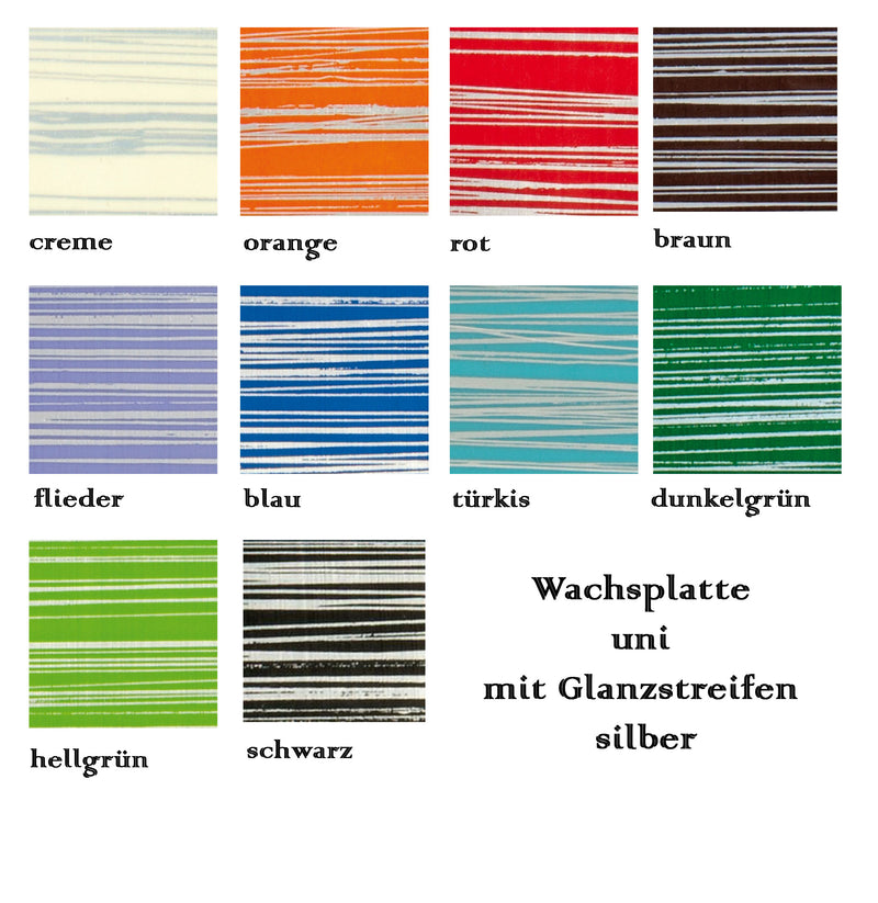 Verzier-Wachsfolie gemustert uni mit hochglänzenden Silberstreifen 20x10cm 1 Stück/Pkg.
