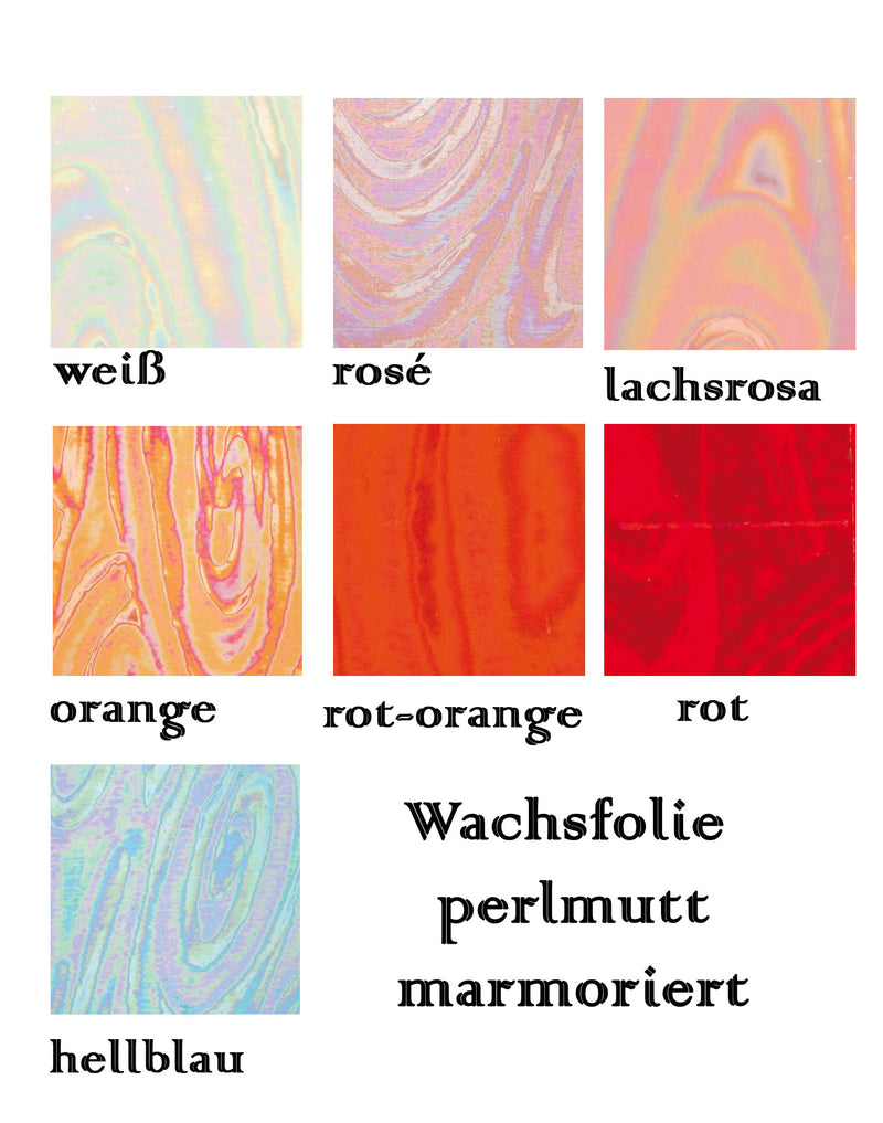 Verzier-Wachsfolie Rainbow marmoriert 20x10cm 1 Stück