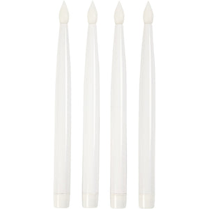 Led-Stabkerzen weiß 27,5x2cm 4 Stück/Set