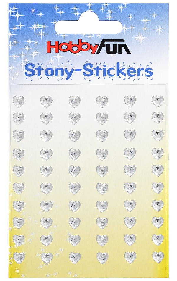 Stony Stickers Strassherz klar, 5mm, 60 Stück/Pkg, selbstklebend, Pickerl, Klebestrass