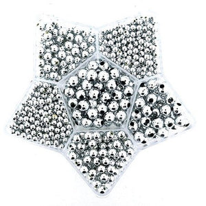 Wachsperlen Box Stern sortierte Wachsperlen Sortiment 4mm / 6mm / 8mm 60g / Set