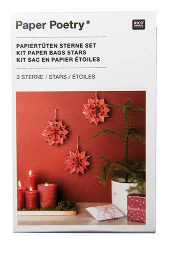 Paper Poetry Papiertüten Stern Bastelset 8cm 24 Tüten