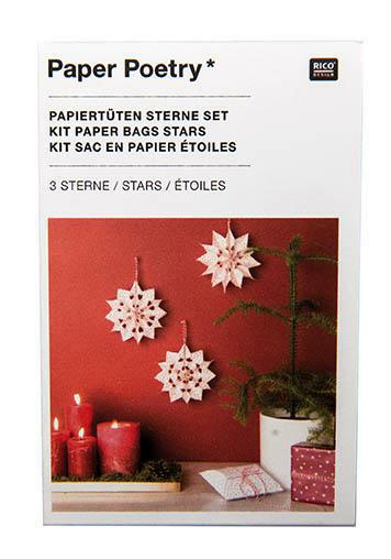 Paper Poetry Papiertüten Stern Bastelset 8cm 24 Tüten