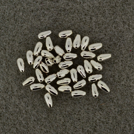 Wachsperle Tropfen 6x3mm metallic, 35 Stück/ Dose, Metallic-Tropfen, Plastikperlen