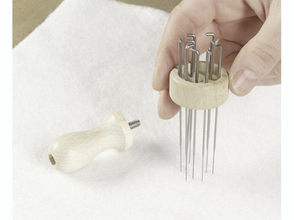Multifilznadelhalter Holzgriff für 9 Filznadeln