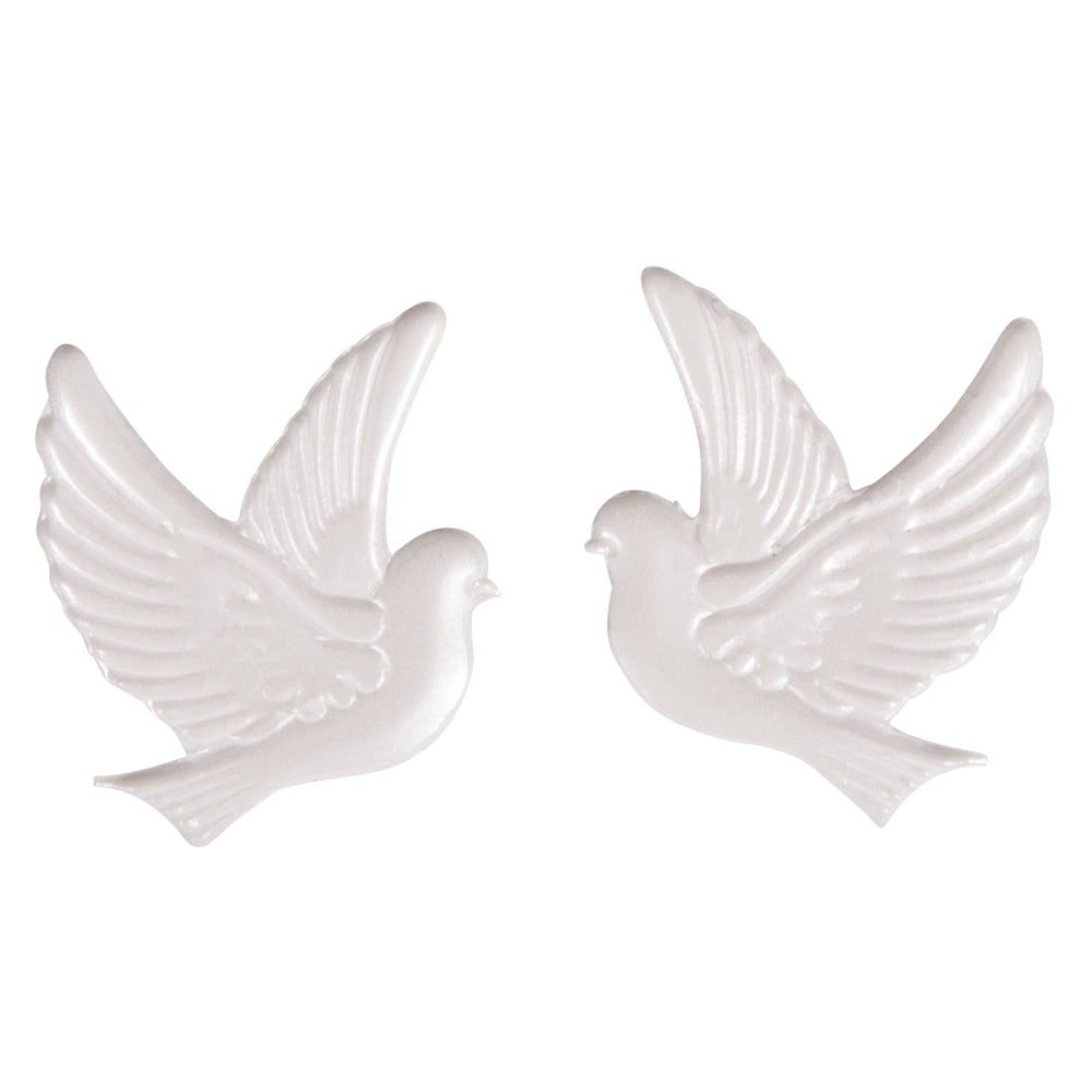 Wachsdekor Taube perlweiß 2,2x2,7cm 1 Paar