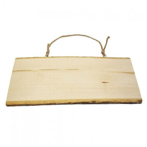 Holz- Schild mit Hänger rechteckig natur 11,5x25cm