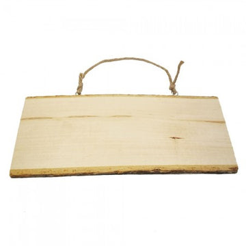 Holz- Schild mit Hänger rechteckig natur 11,5x25cm