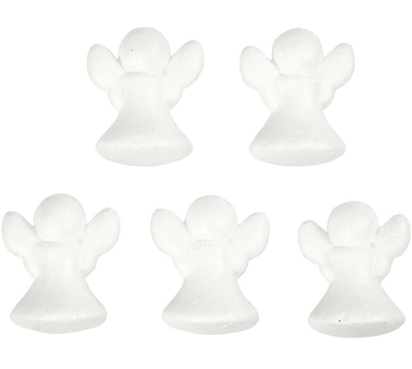Styropor-Engel weiß H: 6cm 5Stck.